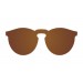 Space flat brown lens with metal gold temple