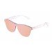 Óculos de sol SUNPERS modelo São Francisco armação de policarbonato branco mate transparente lente rosa frontal