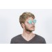 shiny gold metal frame with green revo flat lens